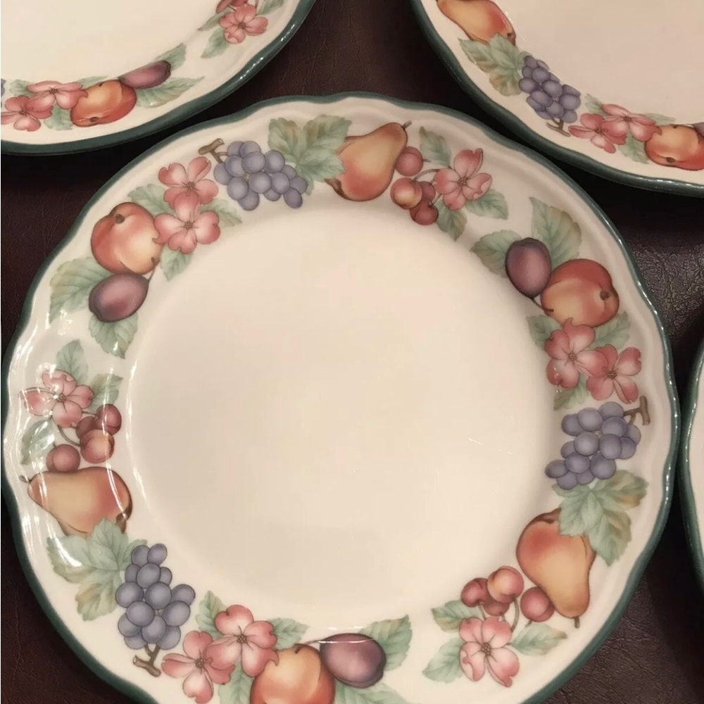 Epoch Market Day Set Of 6 Salad  Plates By Noritake With Flowers & Fruit E801